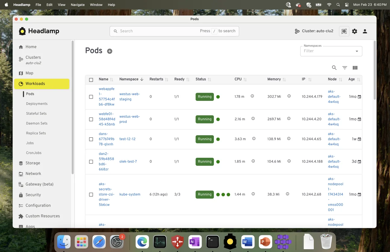 Using Headlamp as a desktop application to manage Kubernetes clusters locally